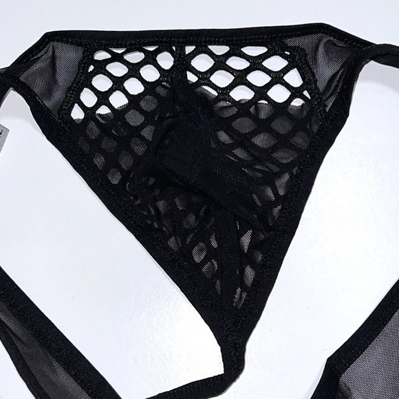 Jockmail Mesh Fishnet Sheer Thong Black Size L (30-32) JM220 NWT - Picture 8 of 12
